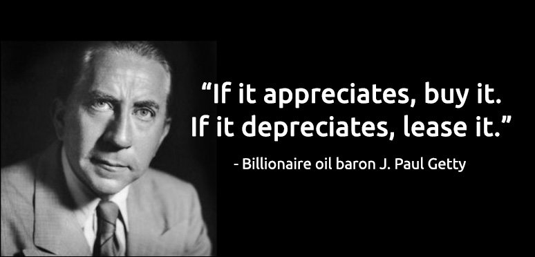 billionaire Jean Getty depreciation quote
